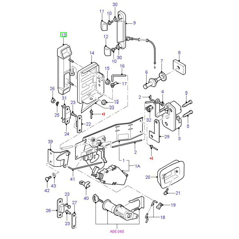 Door Handle Sliding Outer To Suit VG Ford Transit 86VBV26600EAYYCE / 1073297
