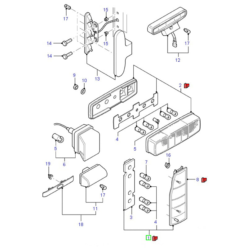 Tail Lamp - RHS With Genuine Ford Bulb Holder to suit VH / VJ Ford Transit YC1513404AG / 1205701