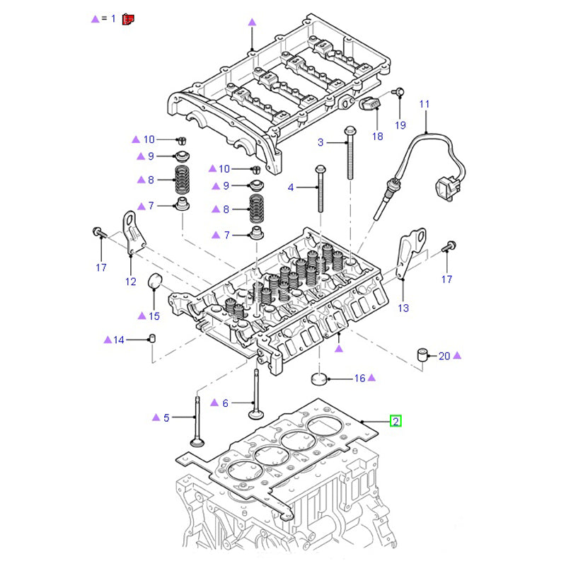 Cylinder Head Gasket 3 Hole / 3 Tooth - Thick to Suit VJ, VH, VM Ford Transit Van 5C1Q6051CA / 1349876