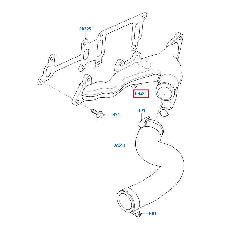 Genuine Block to Water Manifold Assy To Suit Ford Transit VM 6C1Q8K520AB / 1373132