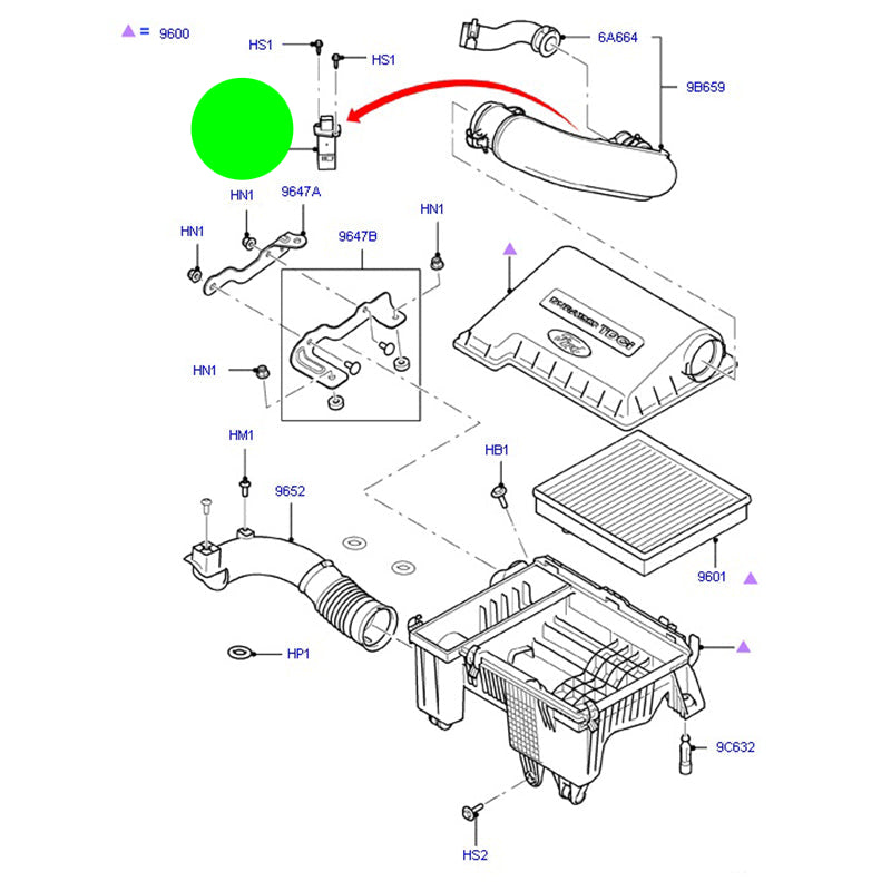 Mass Air Flow Sensor / MAF Sensor to suit VM Ford Transit 6C1112B579AA / 1376235