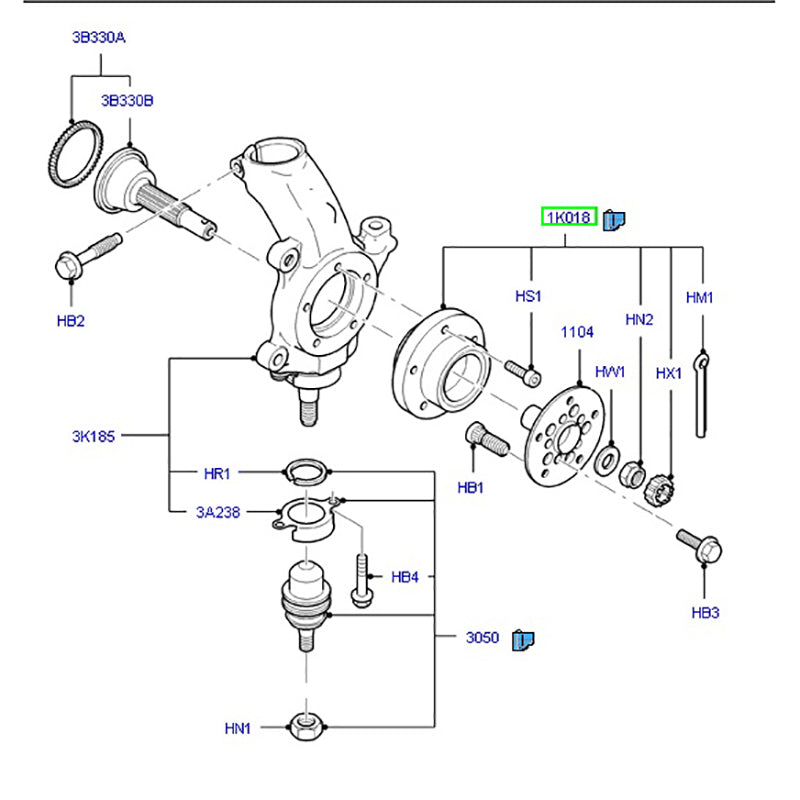 Front Hub / Bearing assembly suits Normal Load VM Ford Transit 6C111K018AA / 1377907