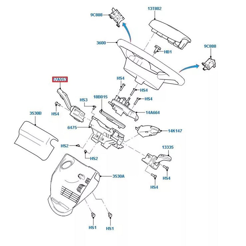 Genuine Wash Wiper Switch Assembly to suit VM Ford Transit 6C1T17A553AA /1383689