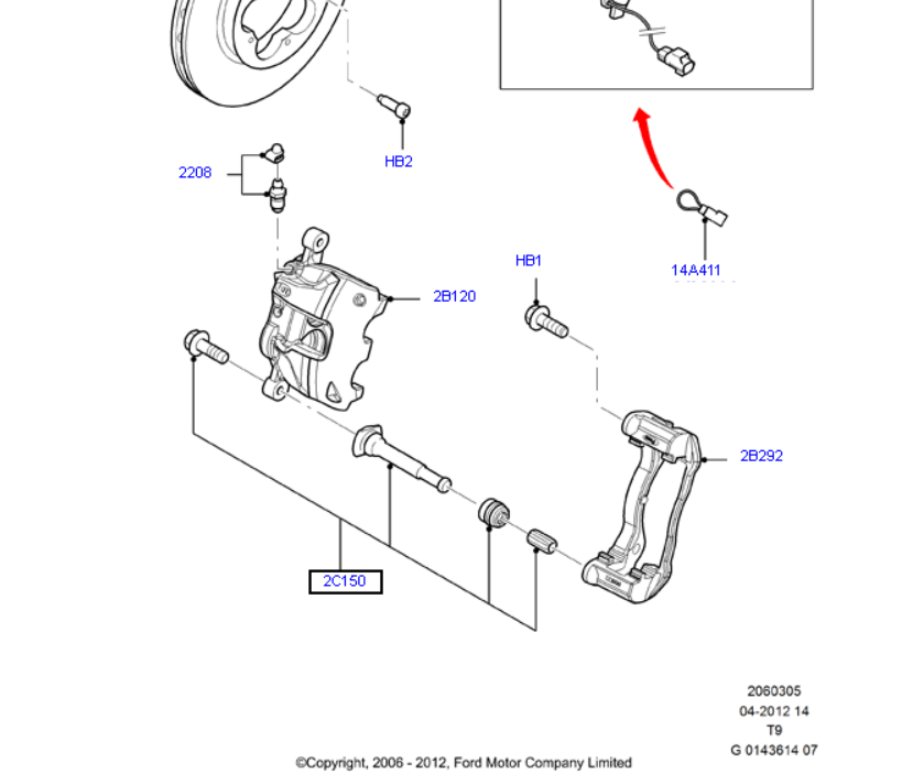 Brake Caliper Repair Pin Kit suits Ford Transit VM VO VN Custom 1433957 / 6C112L527BB