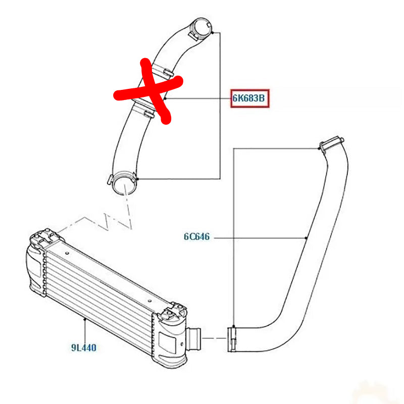 Genuine Intercooler Hose R/H No Baffle suits 2.4 RWD VM Ford Transits 6C116K683DE / 1440262