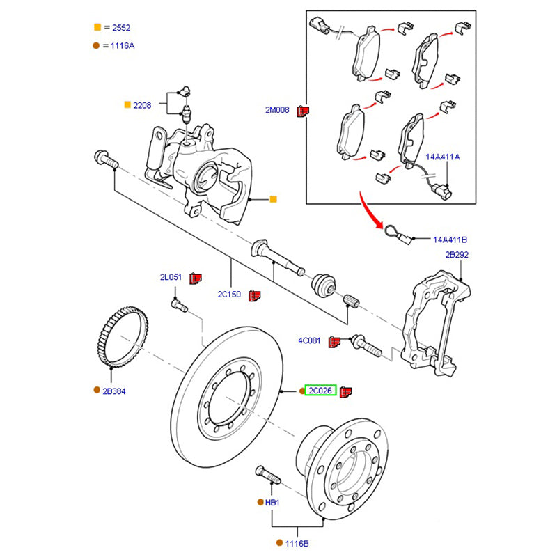 ME6C1J2A315AB Genuine Rear Brake Disc to Suit FWD & some RWD VM Ford Transit Vans 6C112A315AA / 1464031