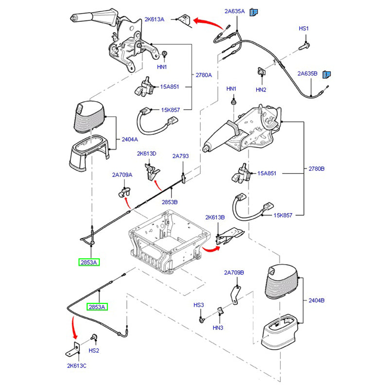 Parking Handbrake Cable Front to suit RHD VM Ford Transit 6C112853AE / 1464758