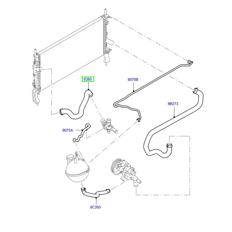 Genuine Top / Upper Radiator hose to suit 2.4L and 2.2L RWD VM Ford Transit 6C118B274EE / 1494928