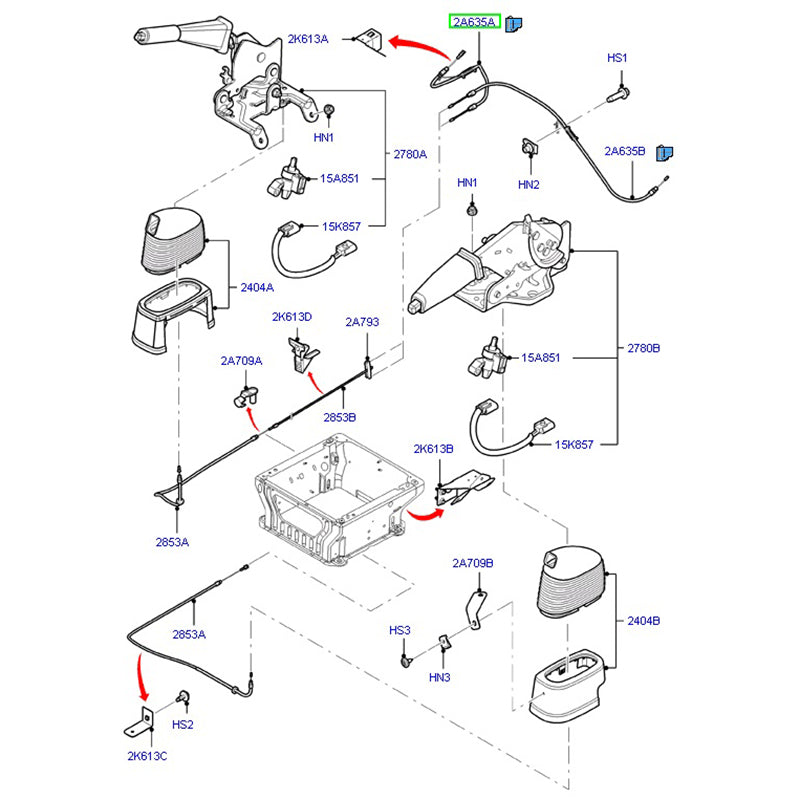 R/H Handbrake Cable to suit 460 Series VM Ford Transit 8C1V2A635BB / 1518017
