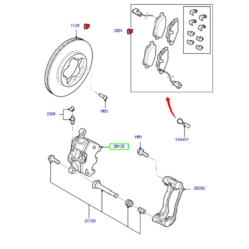 Genuine Ford Caliper Front LH 330 & 350 Series To Suit Ford Transit VM 6C112B121AD / 1521150