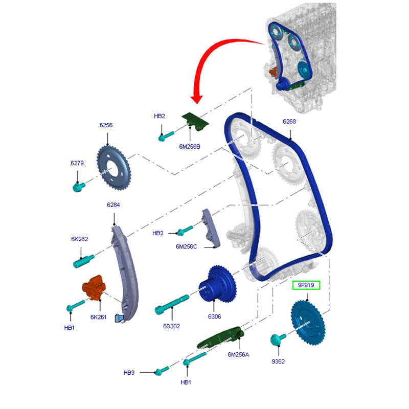 Genuine Fuel Pump Sprocket / Timing Gear to suit 2.2L VM / VO Ford Transit & Ranger BK3Q9P919AD / 1717658