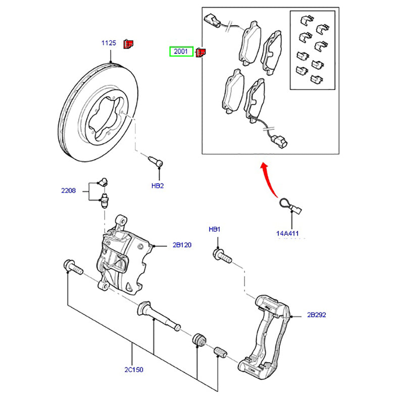 Front Brake Pad Set to suit FWD VM Ford Transit 260 / 280 Series 9C112K021BA / 1721086