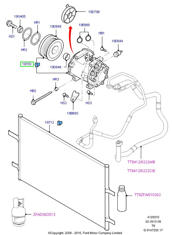 Compressor 2.2 RWD To Suit VM VO Ford Transit 7C1119D629BA / 1730528