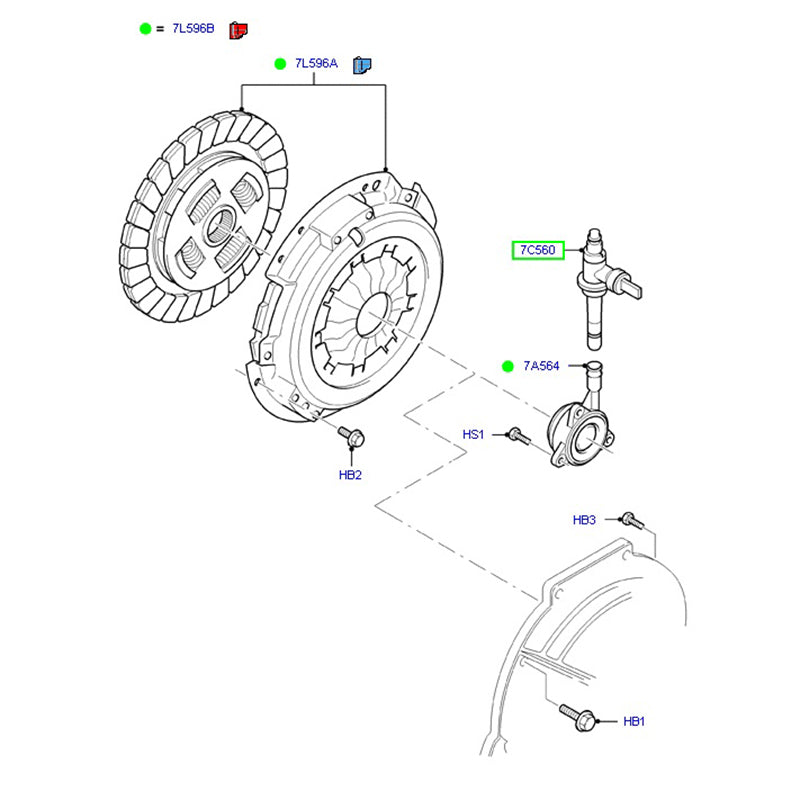 6 Speed MT82 Gearbox Slave Cylinder Adaptor to suit VH / VJ / VM Ford Transit 4C117C560AB / 1732299
