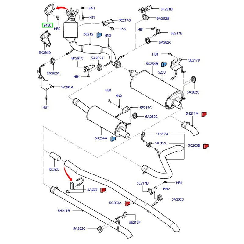 Genuine Exhaust Flange to Engine Pipe Gasket to suit 2.2L RWD VM / VO Ford Transit AB399451BA / 1733896