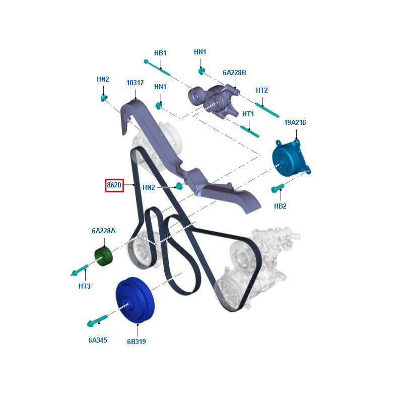 CC1Q6C301FA Drive Belt To Suit 2.2 155PS RWD Ford Transit VM 1750991