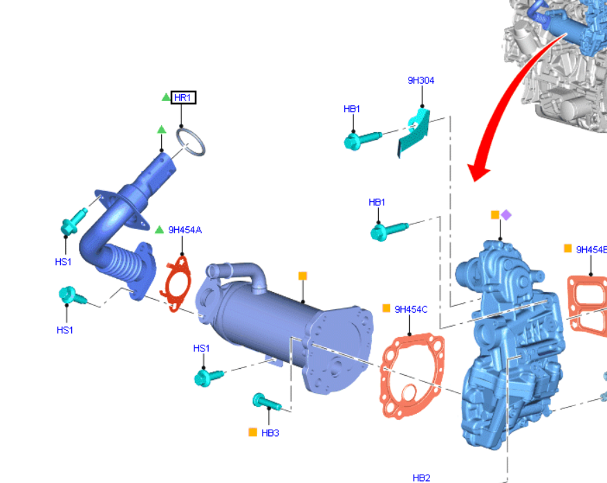 Genuine Ford EGR Tube Seal Gasket O-ring to suit 2.2L VM / VO / VN Custom Ford Transit 1754861 BK2Q8527AA
