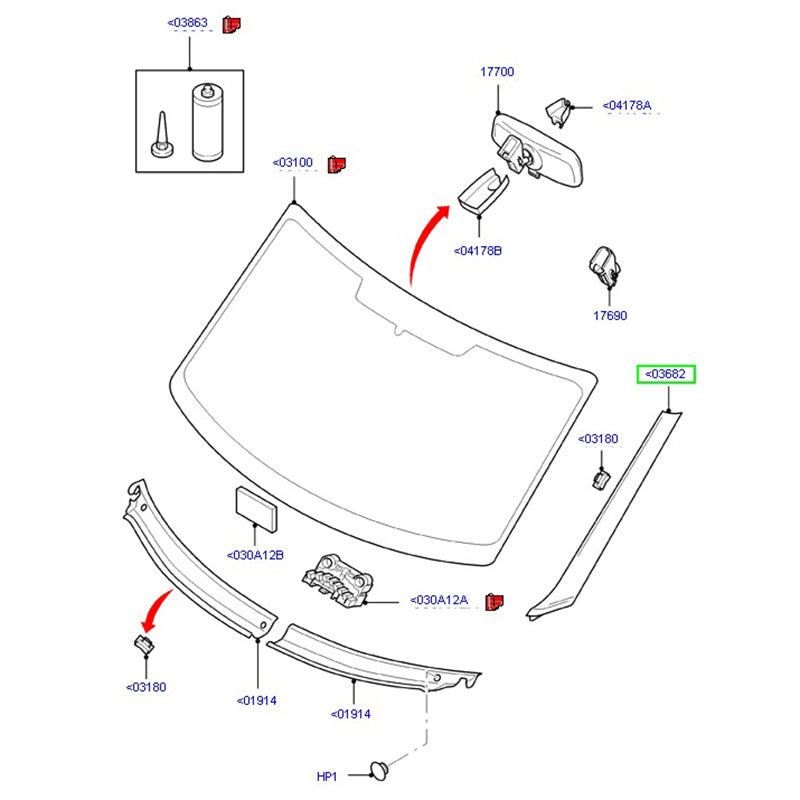 Genuine Passenger Side / Left Hand Screen Moulding / Windscreen Moulding to suit VM Ford Transit Vans 6C11V03683AHYYGY / 1755018