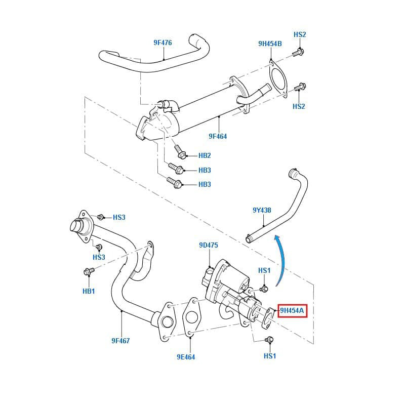 Genuine Ford EGR Gasket to suit 2.2L VM / VO / VN Custom Ford Transit BK2Q9D468CB / 1763294