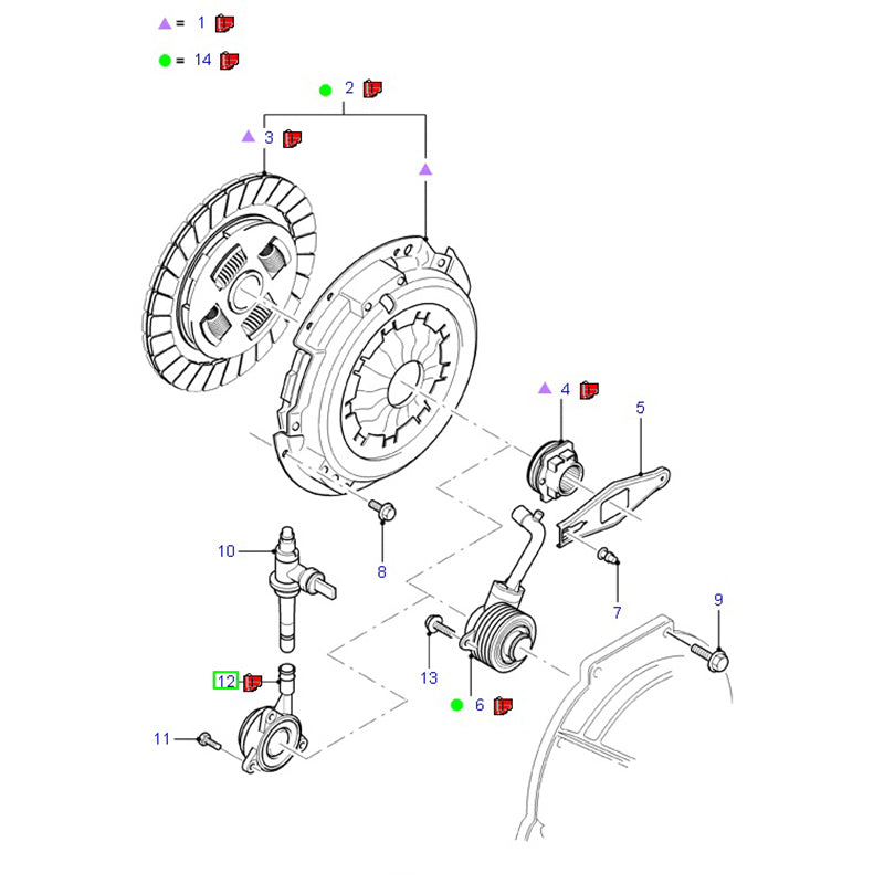 Internal / Central Clutch Slave Cylinder to suit MT82 VJ / VM Ford Transit 4C117C559AF / 1775485