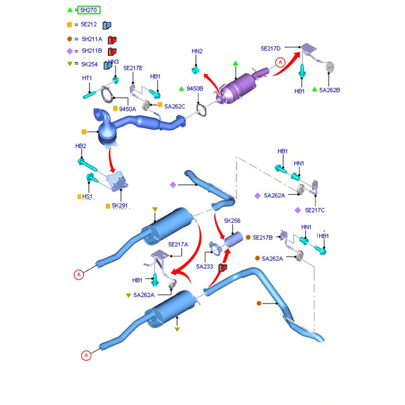 BK315H250BD DPF Diesel Particle Filter Assembly to suit Euro 5 2.2L VM / VO Ford Transit