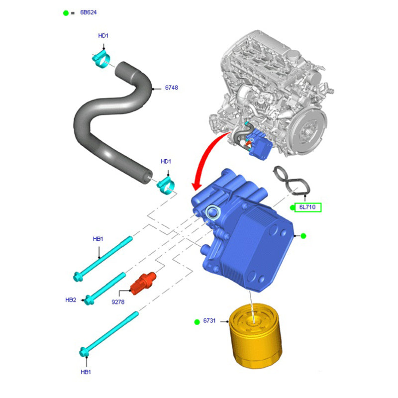 Oil Cooler Gasket To Suit 2.2 FWD Ford Transit VM / VO BK2Q6L710AA / 1843549