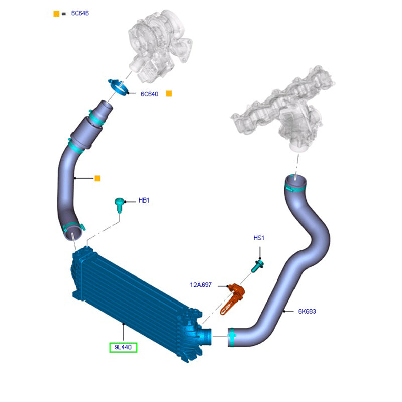 Intercooler Assembly to suit VM / VO 2.2L RWD Ford Transit CC119L440BF / 1881209