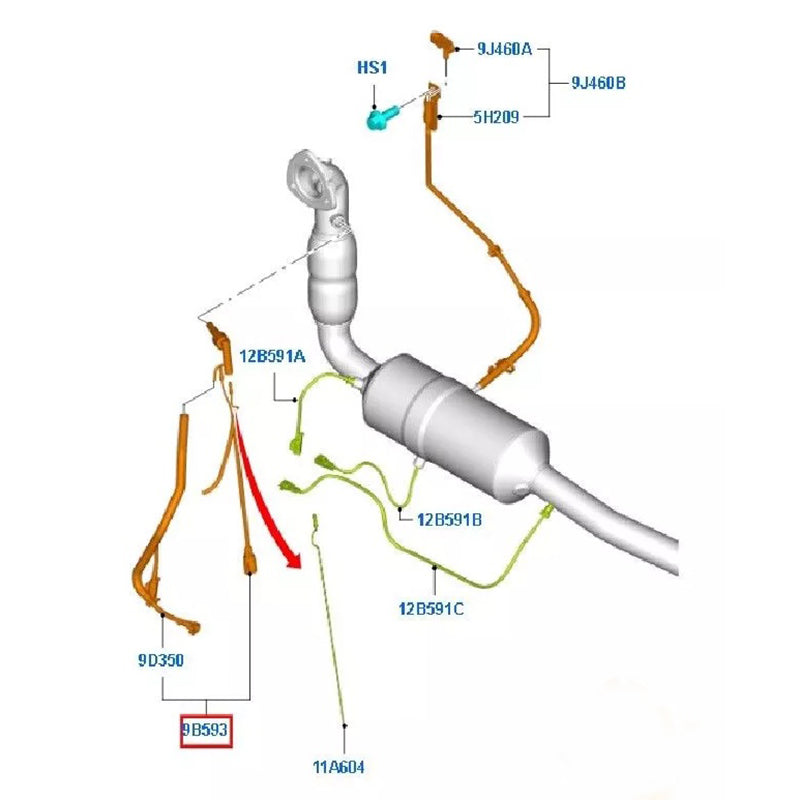 DPF Vapour Sensor to suit VO/VN Custom Ford Transit BK219T540AH / 1940310
