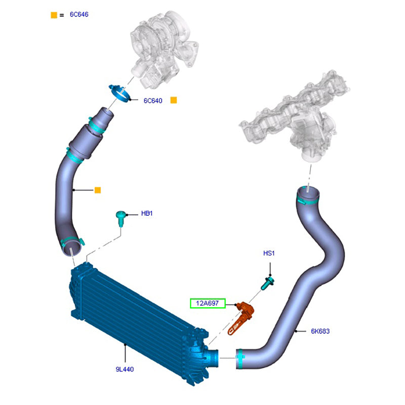 Genuine Intercooler Air Charge Temperature Sensor to suit 2.2L RWD VO Ford Transit 9C1112A697AC / 2006019