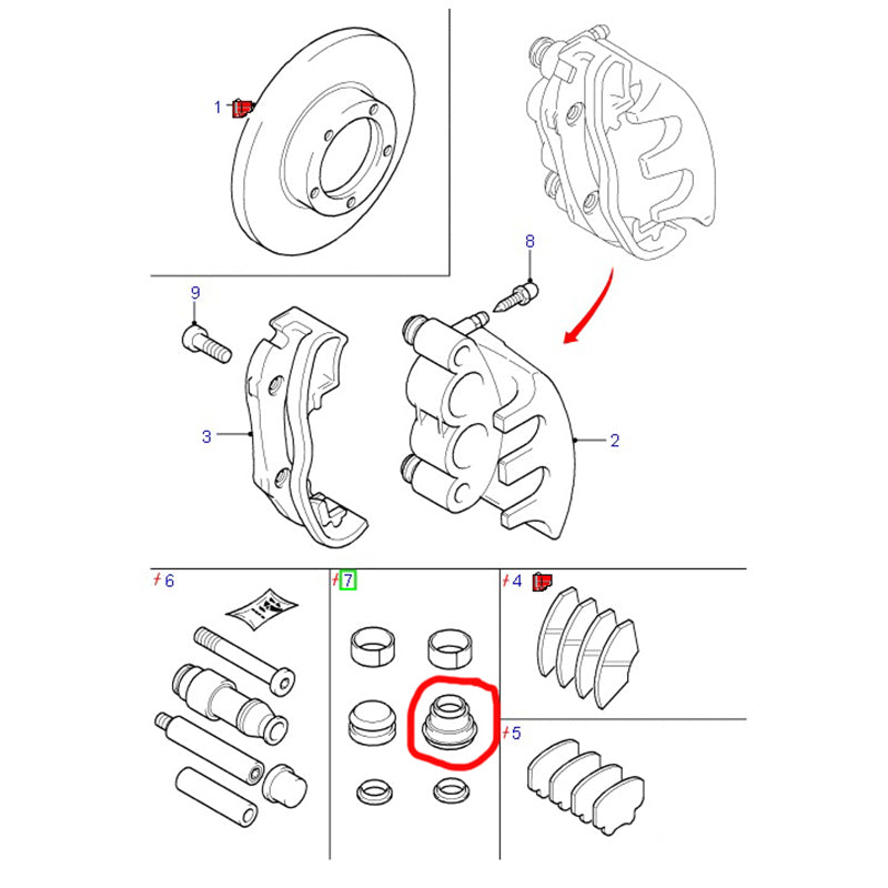 Front Brake Caliper Boot to suit VH / VJ Ford Transit YC152L526AA / 4055842