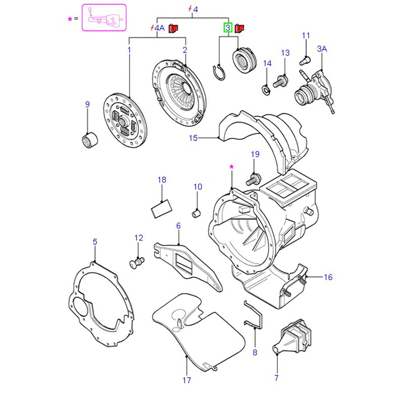 Genuine Clutch Throw Out Bearing to suit 2.3L VH 2000 - 2003 Ford Transit YC157548AC / 4056754