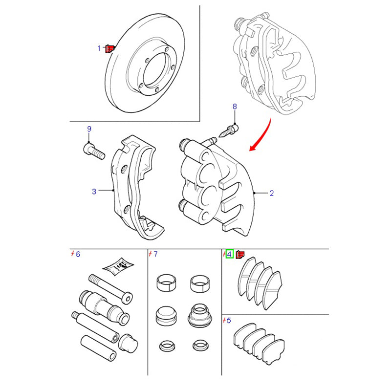 Front Brake Pad Set To Suit Ford Transit VH / VJ YC152K021AC / 4077636