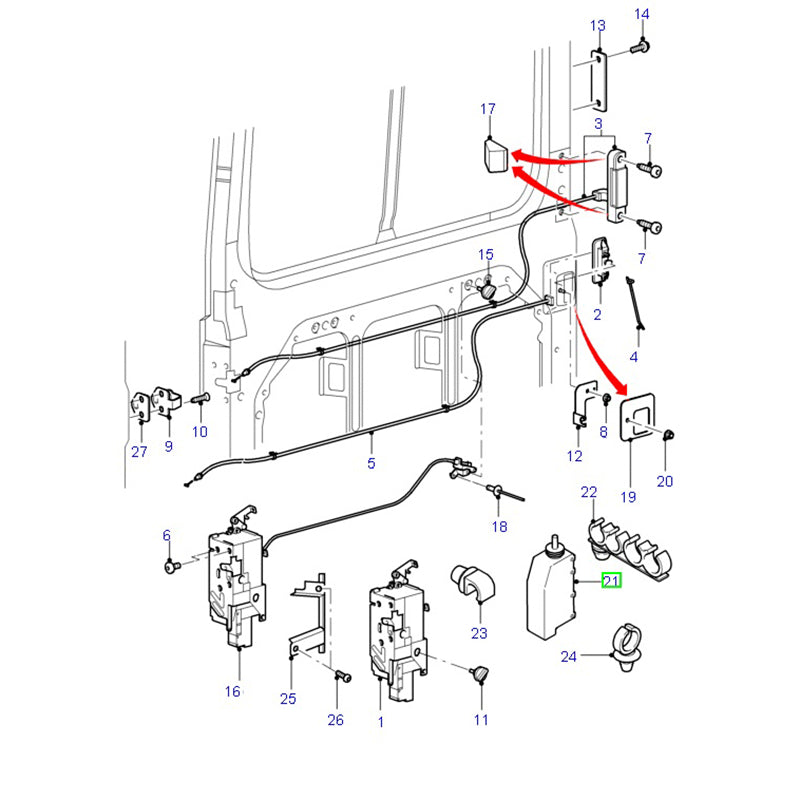 Genuine Left Hand Side / Passenger Side Sliding Door Actuator for Central Locking suits VH / VM Ford Transit YC1514B287AA / 4128844
