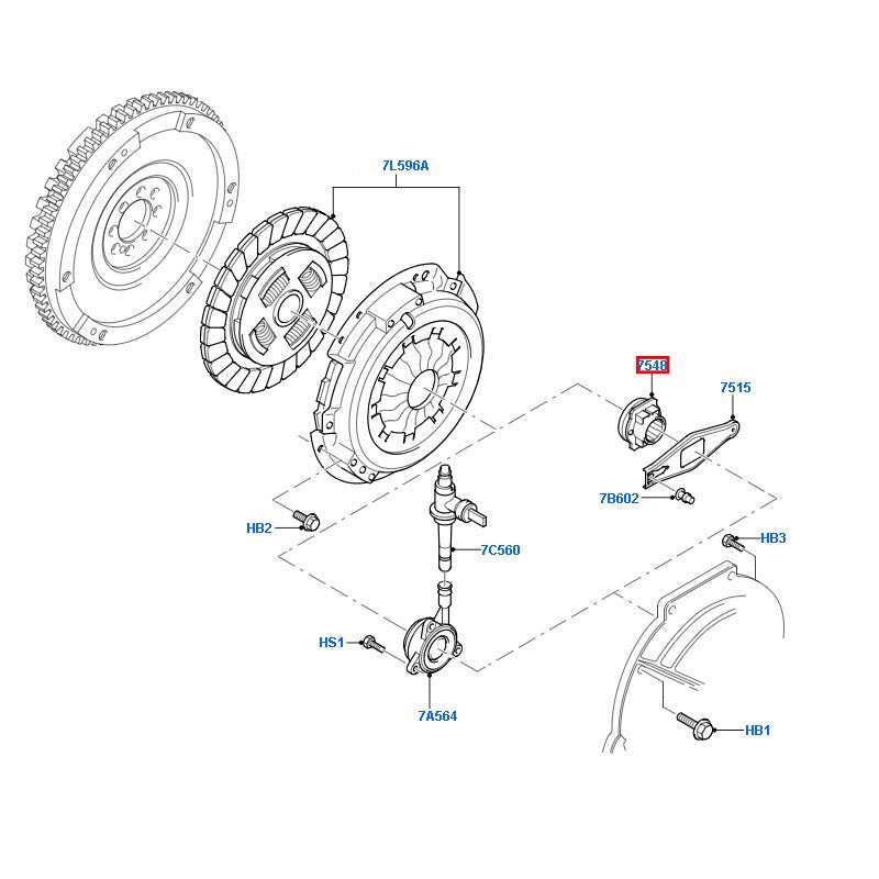 Genuine Clutch Throw out/ Release bearing to suit VH 5 Speed Ford Transit 3C117548AA / 4412070