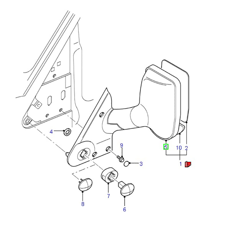 Plastic Mirror Backs - Left Hand to suit VH / VJ / VM Ford Transit 2C1117D721AA / 4458067
