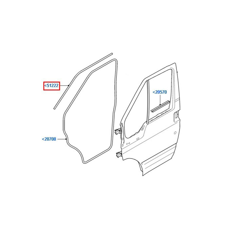 YC15V51401BE Genuine Passenger Side / LH Door Top Weather Rubber Seal to suit VH, VJ, VM Ford Transit 4771438