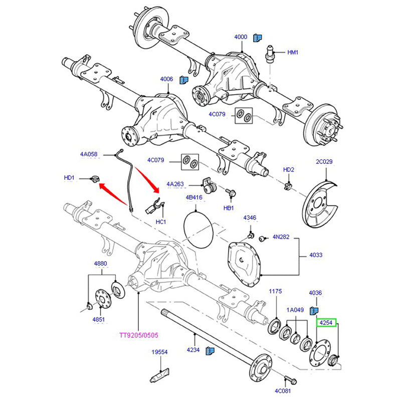 Rear Hub Nut - Right Hand to suit SRW VM Ford Transit 6C114254BC / 4875826