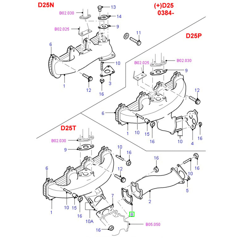 Turbo / Exhaust Manifold Gasket - 4 Hole to suit VG 2.5L Transit 914F6L6412AA / 6518194