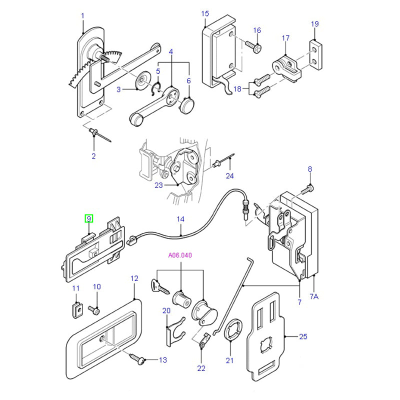 Door Handle Front Inner Right To Suit VG / VJ/ VH / VM Ford Transit 91ABA22600AB / 6604309