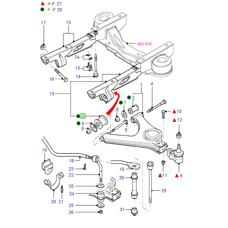 Genuine 2 x Lower Control Arm Inner Front Bush to suit VG Ford Transit 92VB3432AA / 6608818