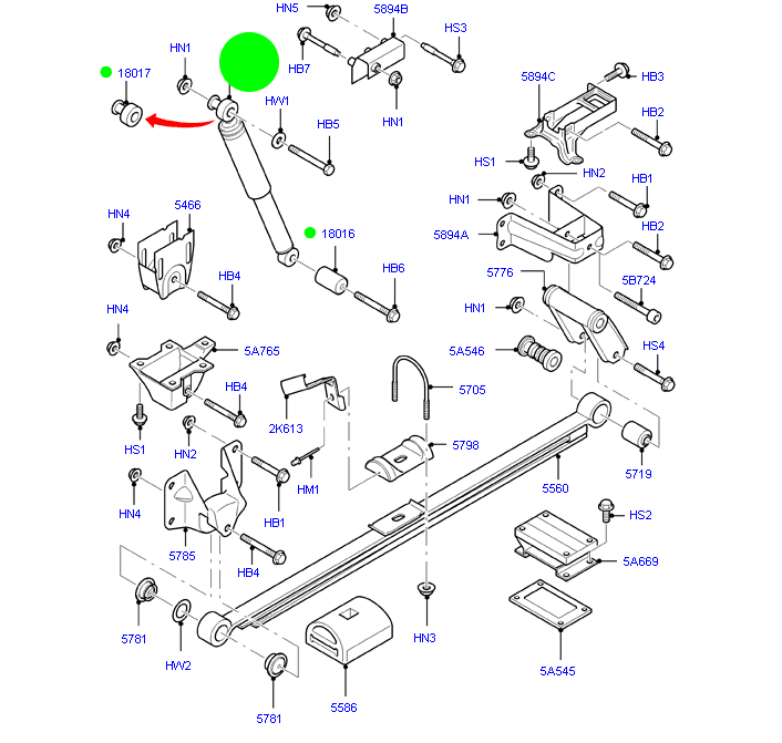 6C1118080JE Rear Shock Absorber To suit Ford Transit VM 2006-2014