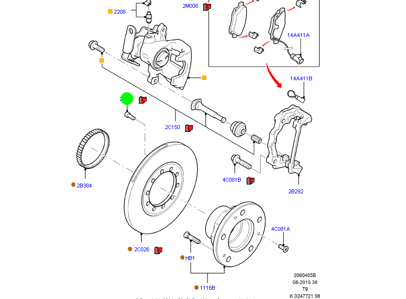 6C112D163AA Rear Rotor Disc Stud/Bolt Kit Ford Transit Genuine