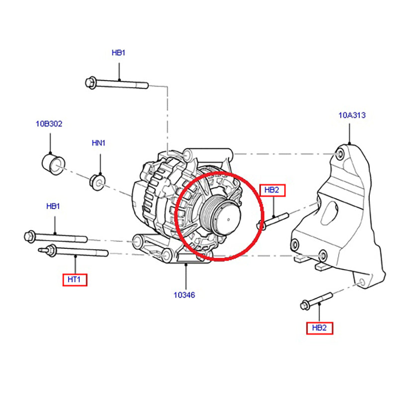 Alternator Pully / Clutch only to suit VM 2.2L / 2.4L RWD Ford Transit Van 6C1Q10344AA