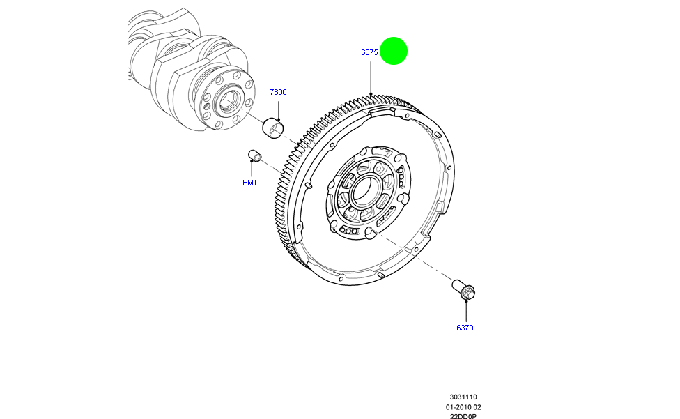 6C1Q6375AE Single Mass Flywheel to Suit VM 2.2L FWD Ford Transit 2000-2014