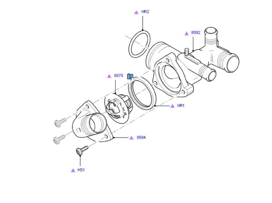 Thermostat housing assembly to suit VM Ford Transit 2.2L 6C1Q8A586AC / 1372334