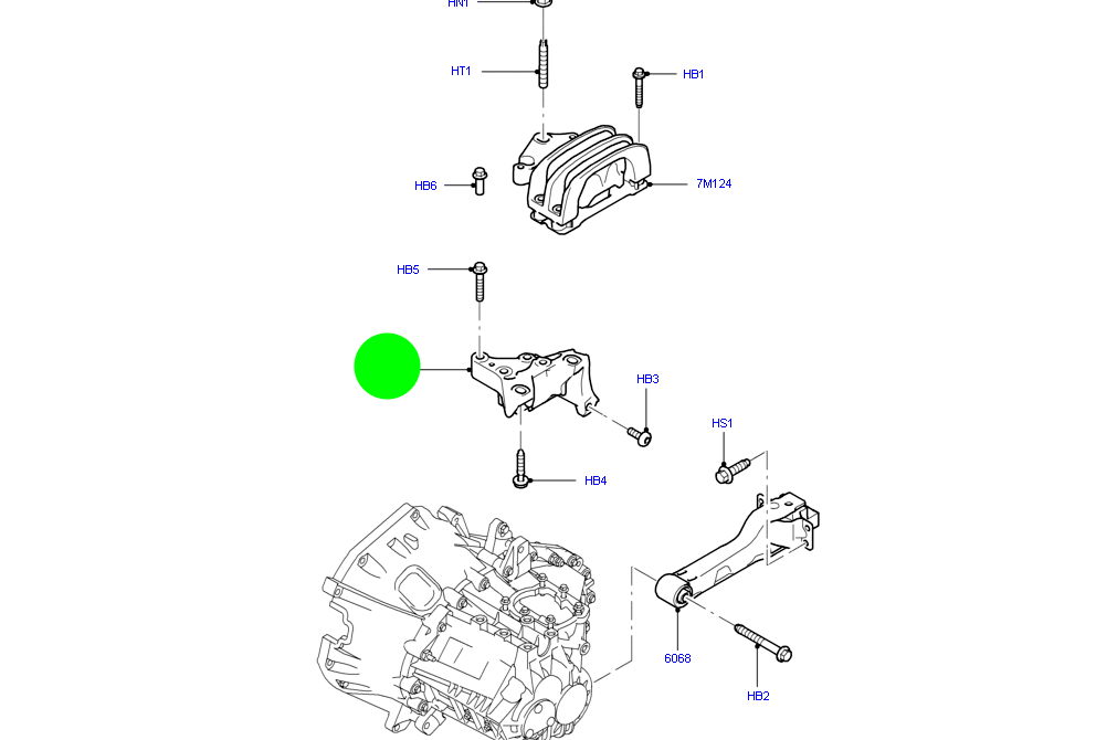 8C117M125AA / 1494816 Genuine Ford Transit Gearbox Mount