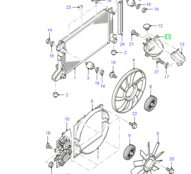 95VB8A080DF Expansion Coolant Tank VG VF Ford Transit 1992-1999