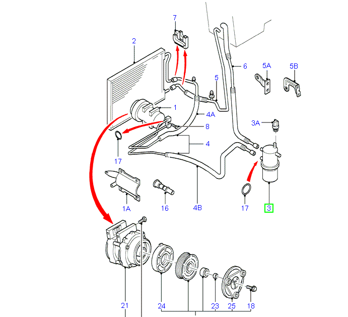 Air Conditioner Accumulator / Dryer for Ford Transit VG/VF 1992-2000 95VW19E647AC