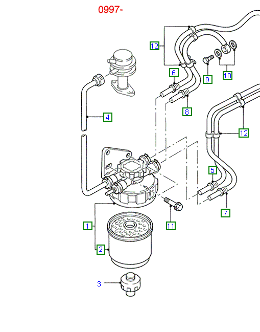 Fuel Filter Housing to suit 2.5L VG Ford Transit Vans 1997 - 2000* 974F9155AF / 1099489
