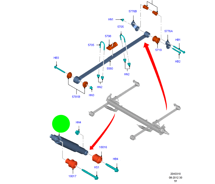 BK2118080BB Rear Strut to suit Ford Transit Custom VN